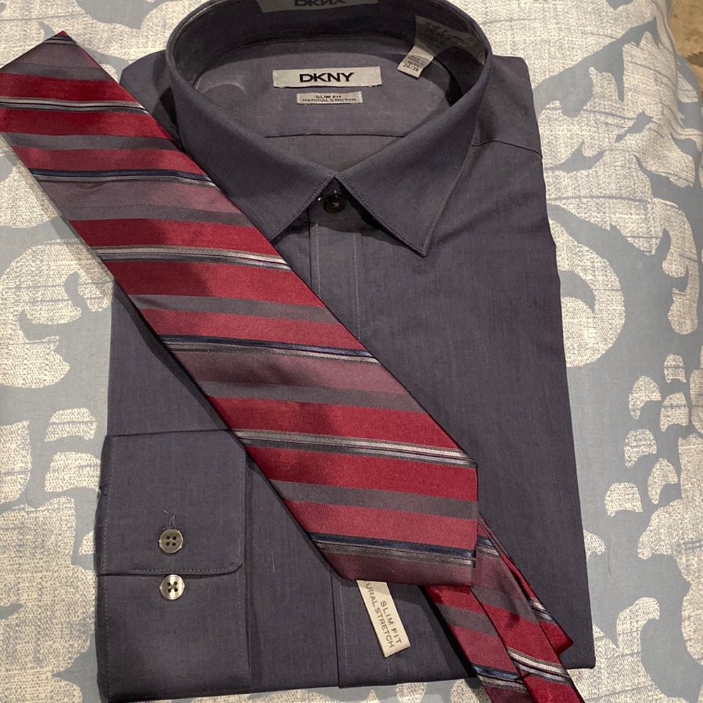 Wine and gray neck tie